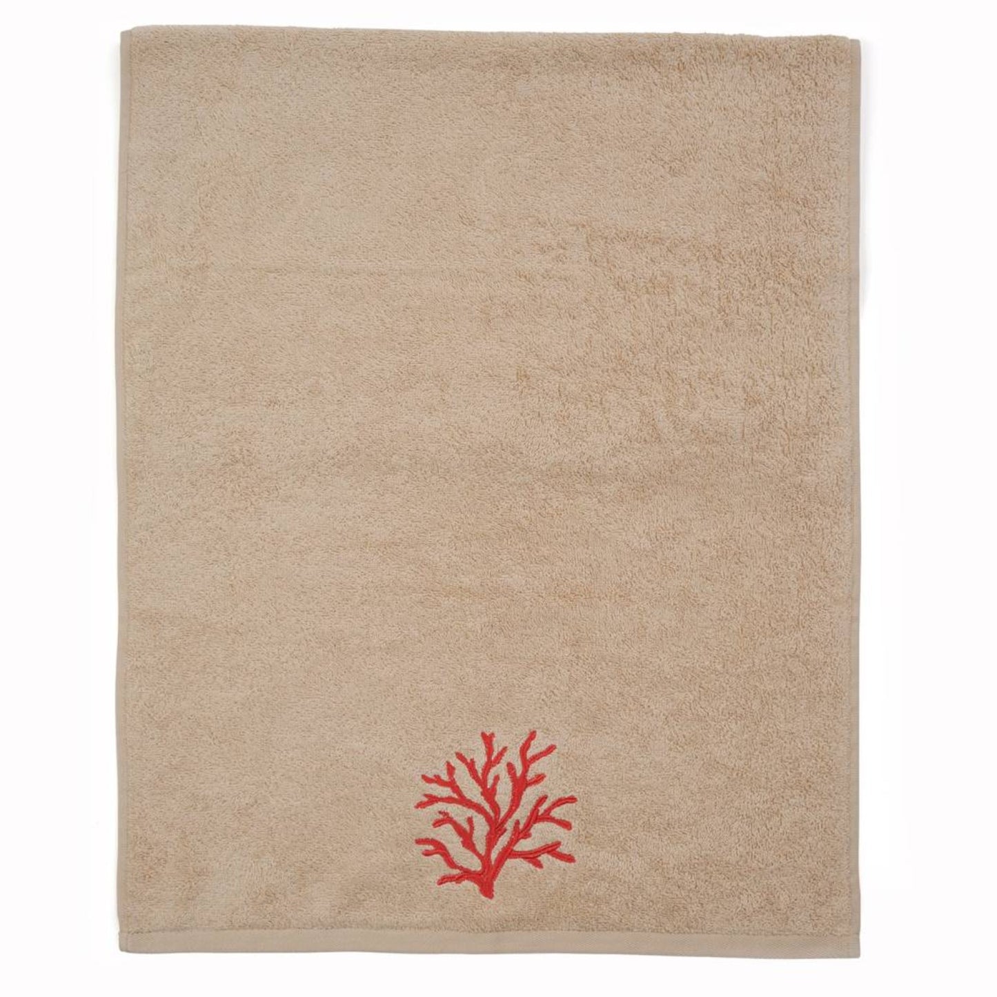 Red Coral Embroidered Hand Towel