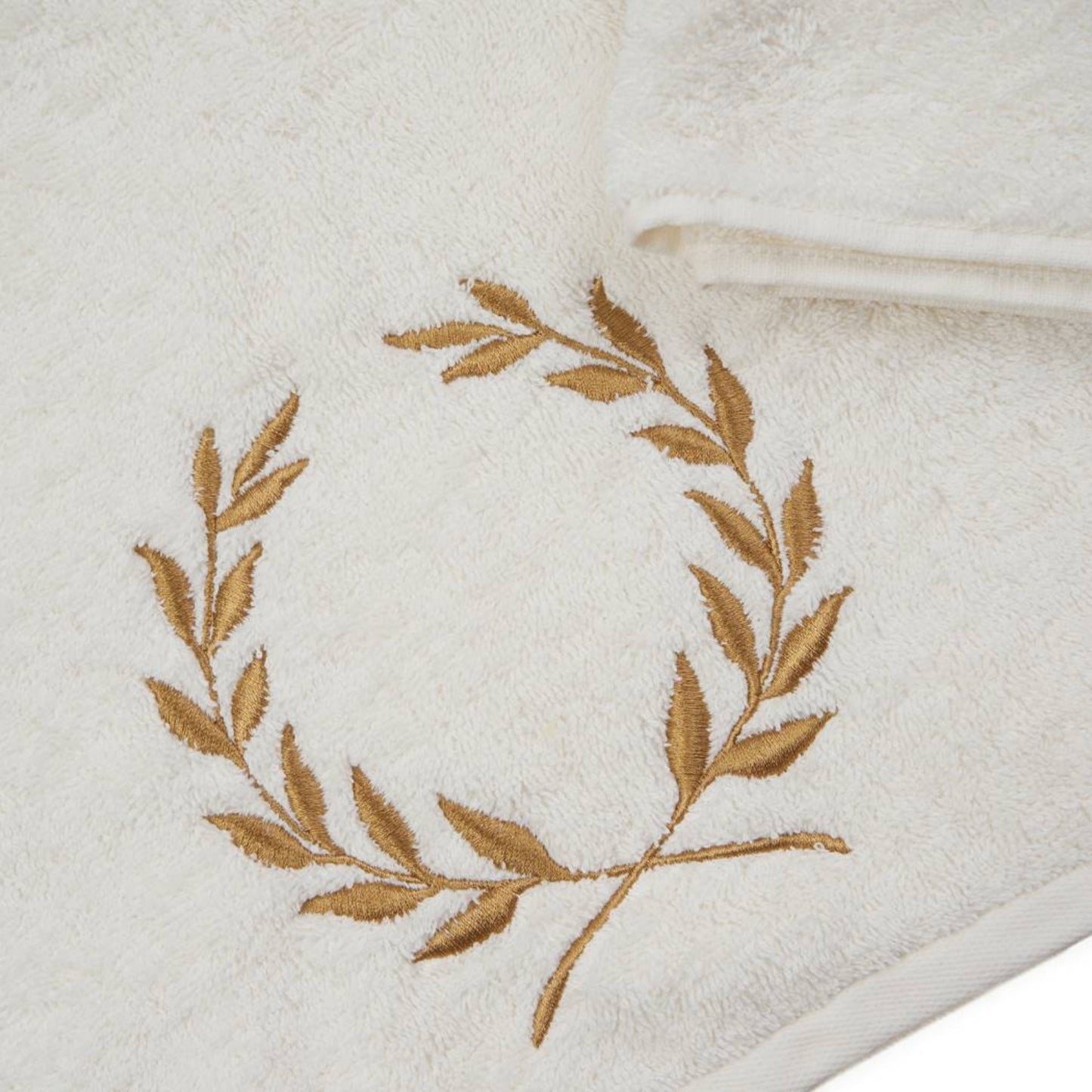 Golden Petals Embroidered Face Towel