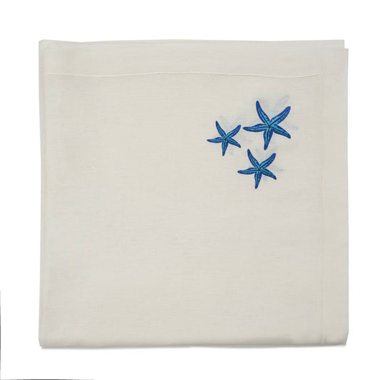 Stella - Starfish Embroidered Linen Tablecloth