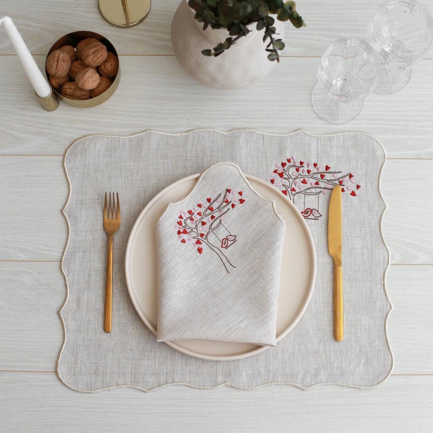 Lovebirds - Linen Placemat