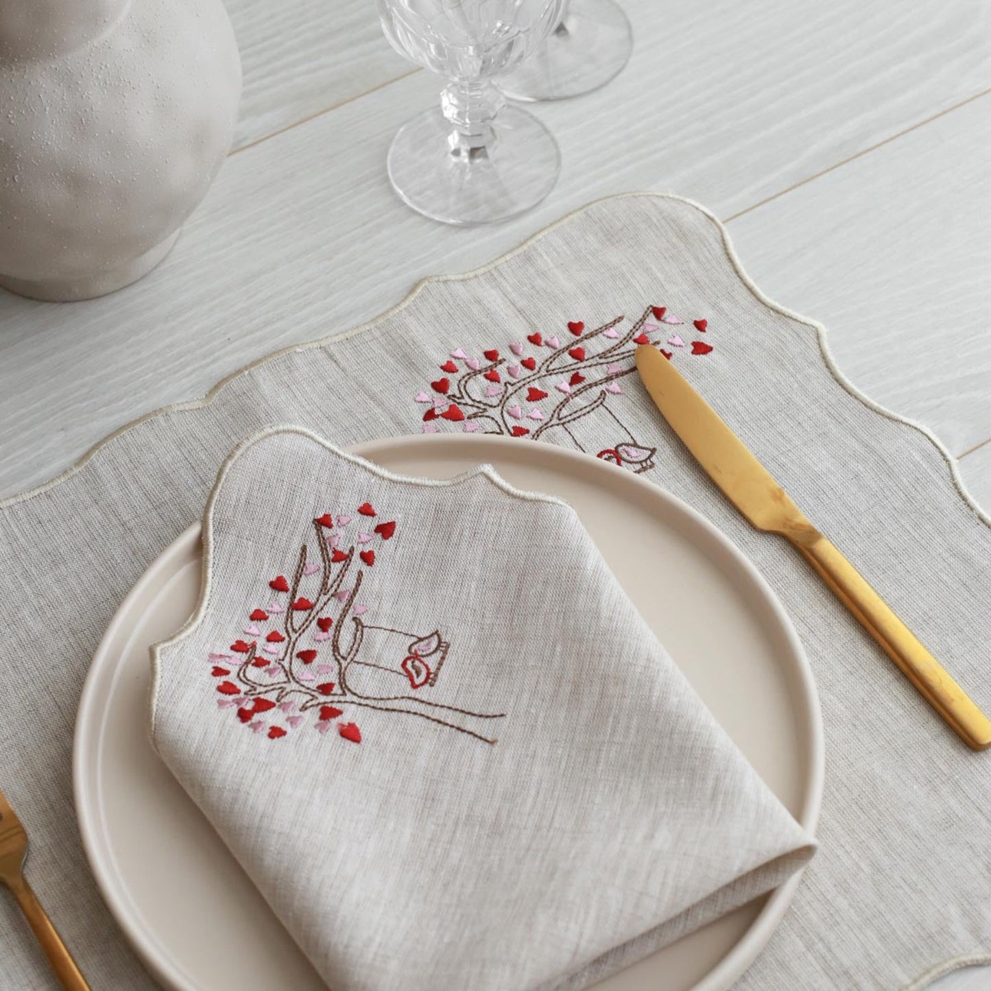 Lovebirds - Linen Placemat