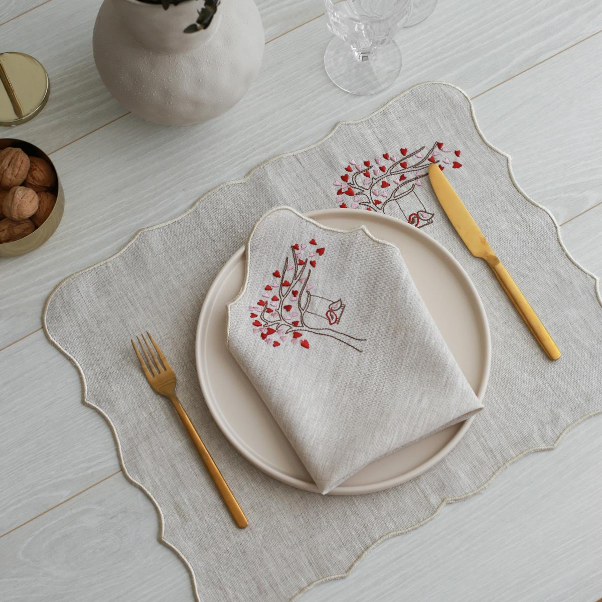 Lovebirds - Linen Placemat