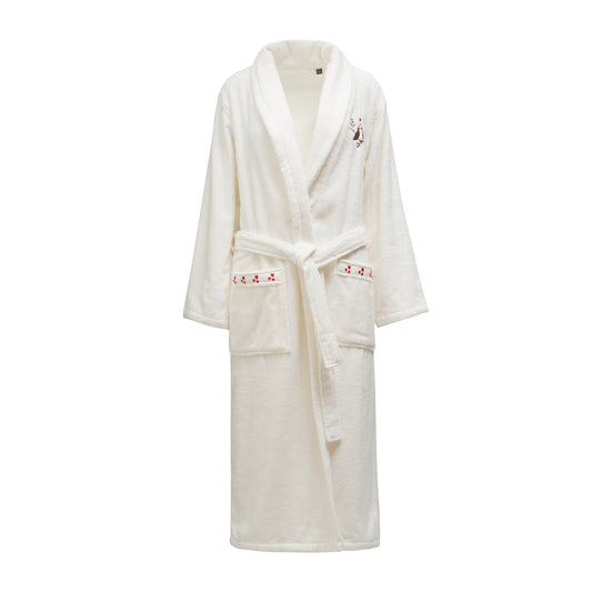 Lovebirds Embroidery Cotton Bathrobe