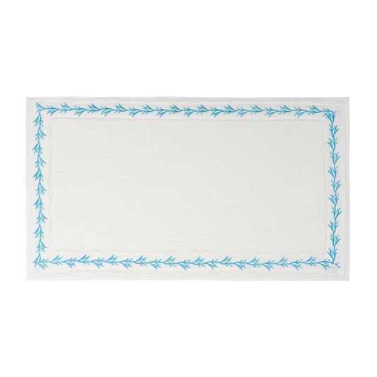 Turquoise Coral Cotton Bath Mat