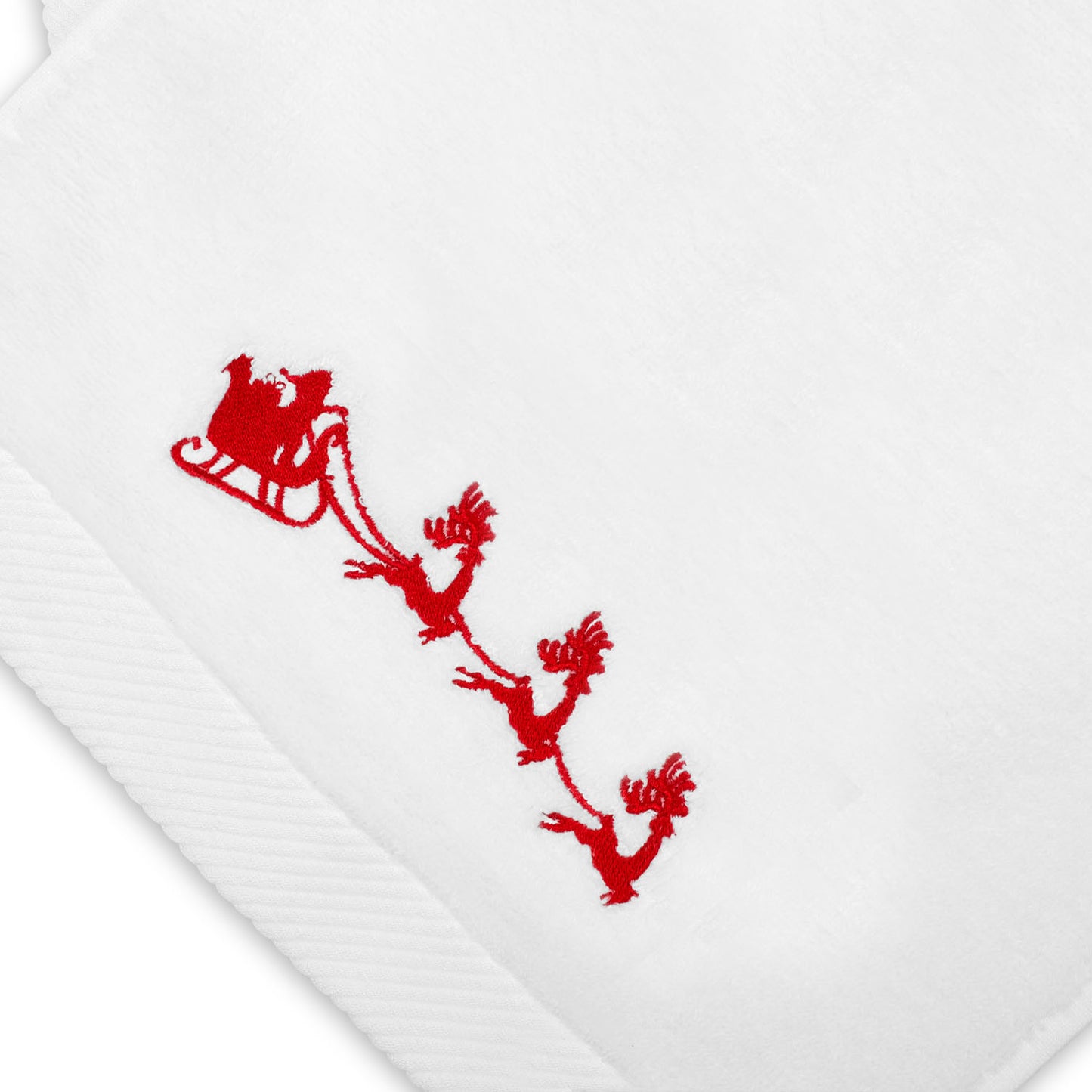 Santa Sleigh Embroidery Hand Towel