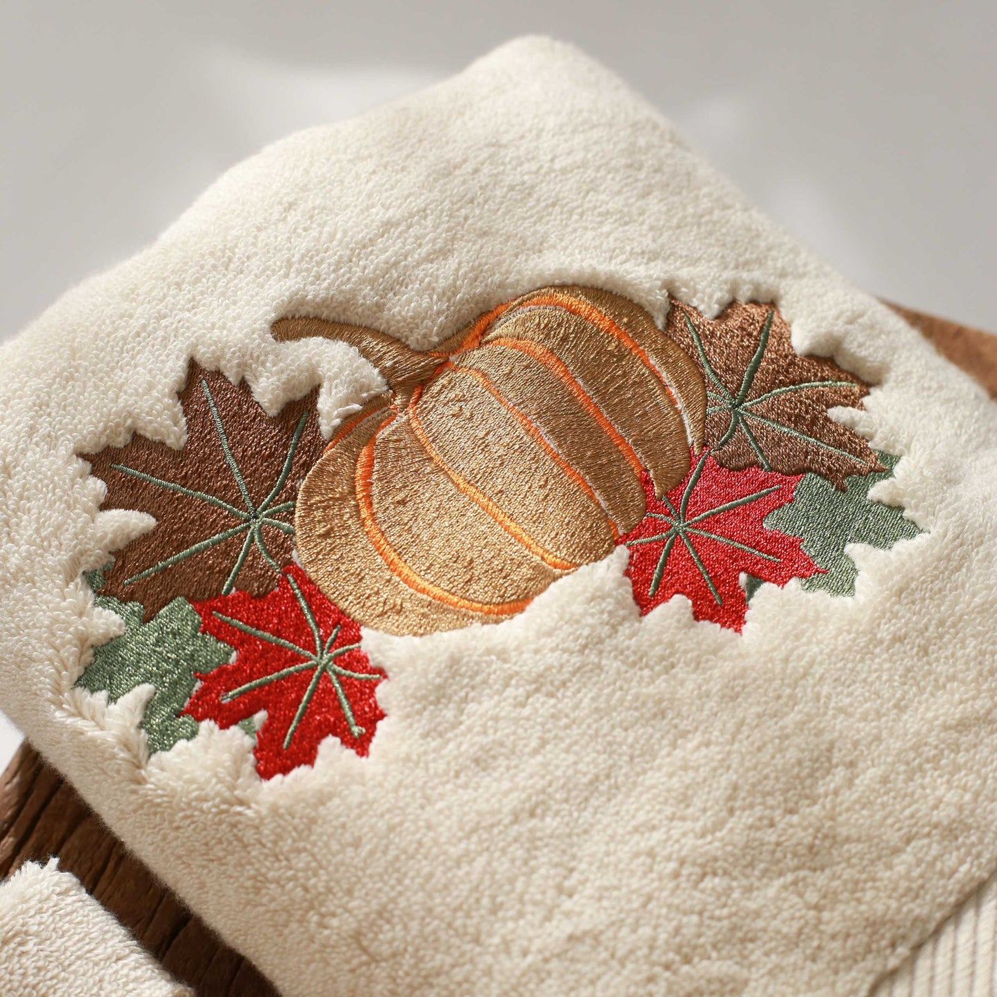 Pumpkin Embroidery Cotton Face Towel