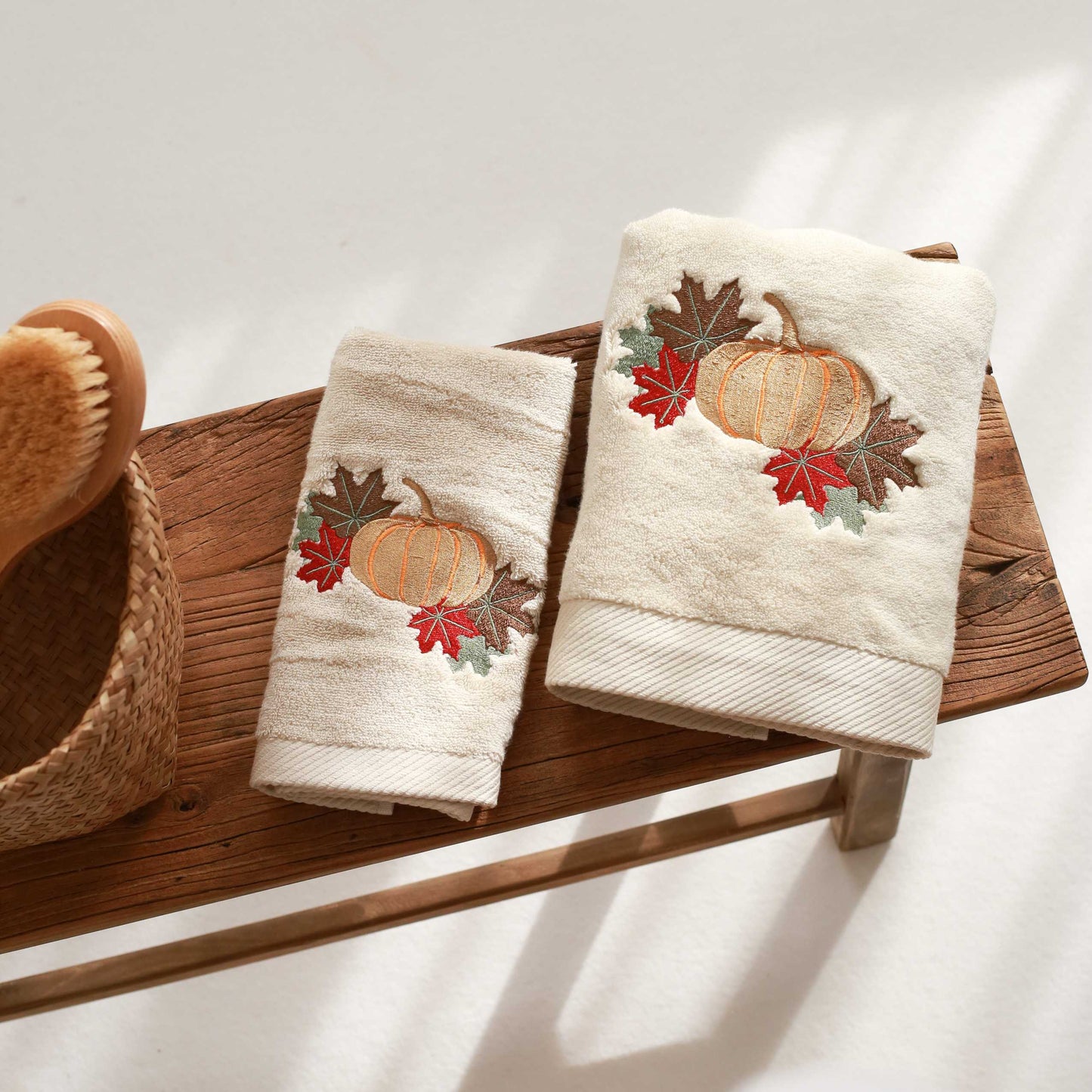 Pumpkin Embroidery Cotton Hand Towel