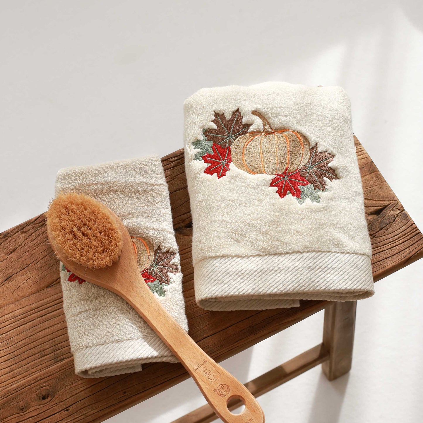 Pumpkin Embroidery Cotton Hand Towel