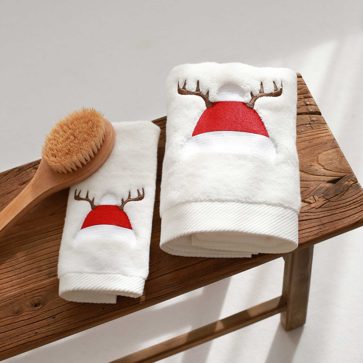 Santa Hat Embroidery Cotton Face Towel