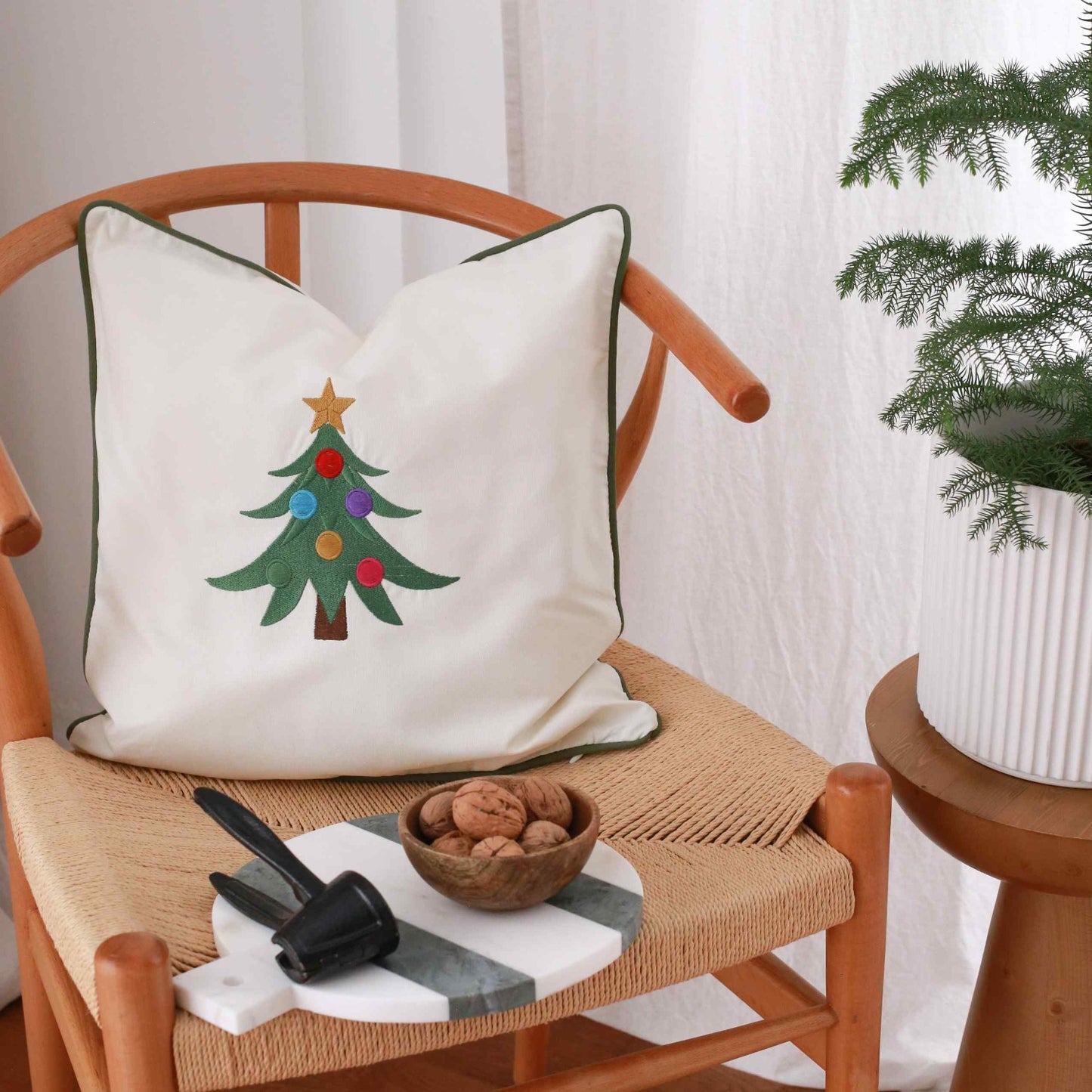 Christmas Tree Embroidery Pillowcase