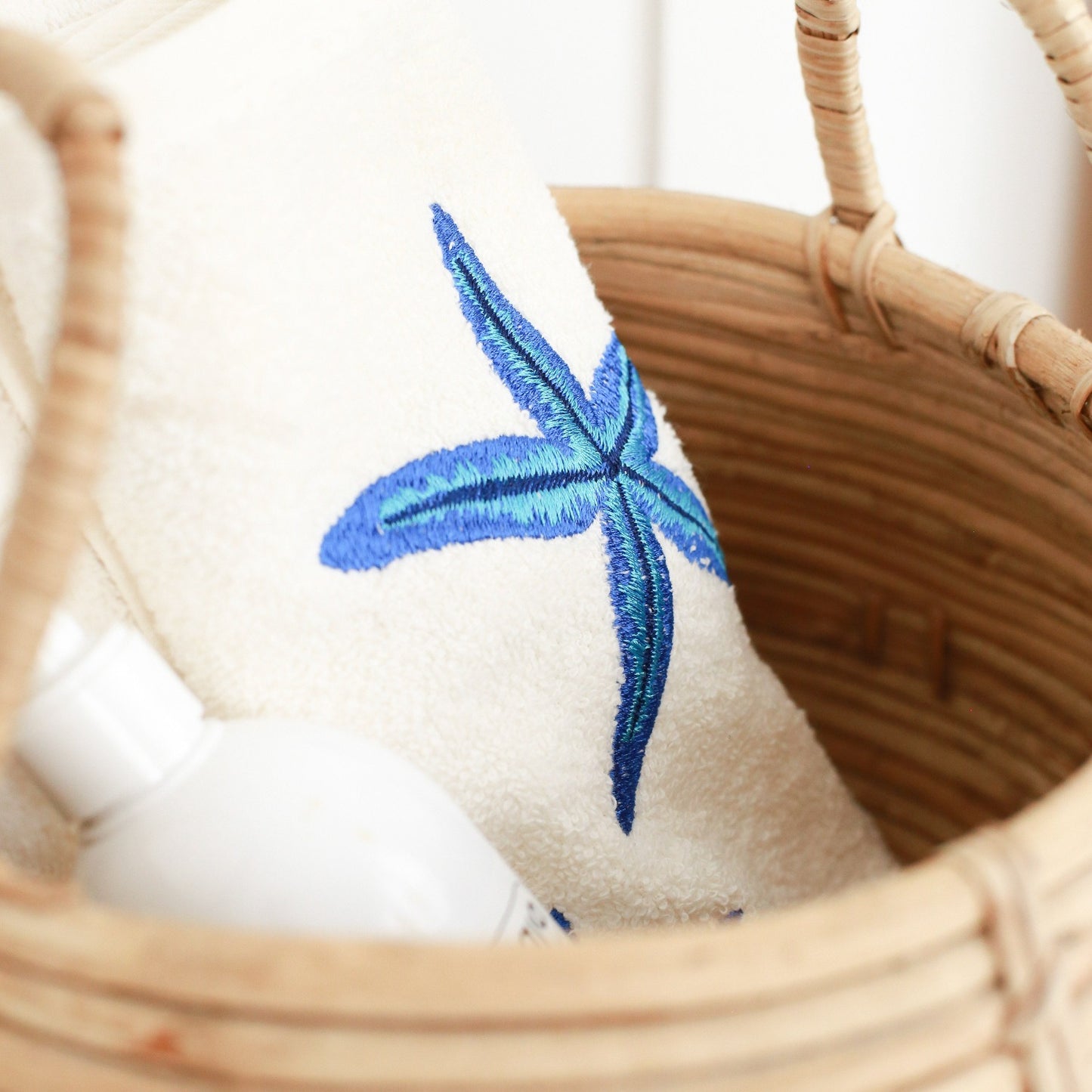 Starfish Embroidered Hand Towel