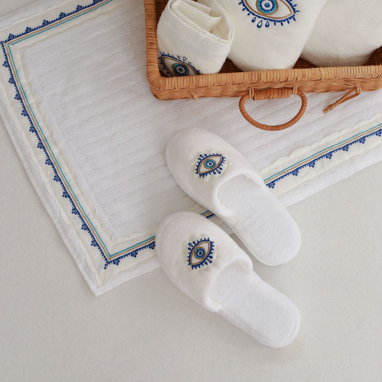 Evil Eye Themed Cotton Bath Mat