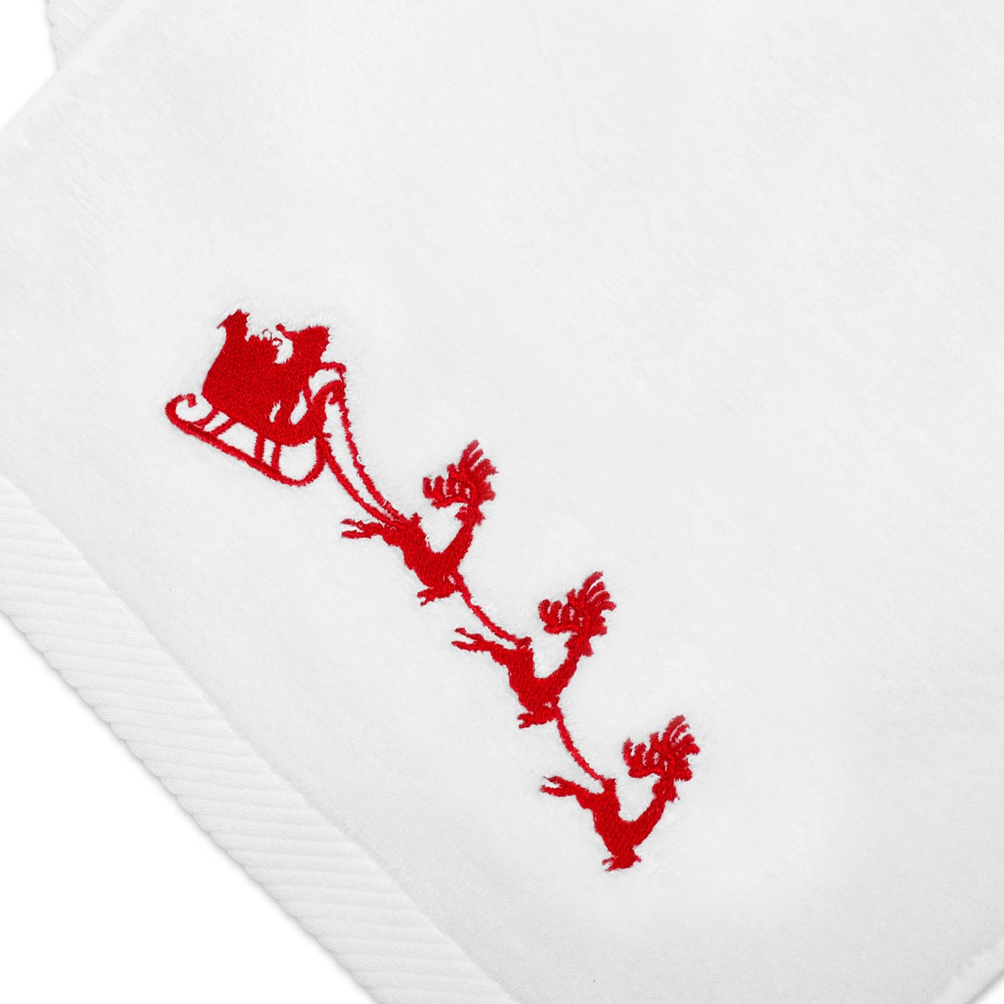 Santa Sleigh Embroidery Face Towel