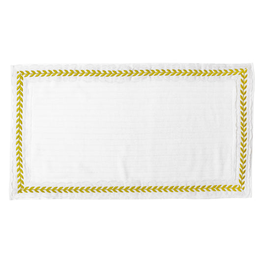 Golden Leaves Embroidery Cotton Bath Mat